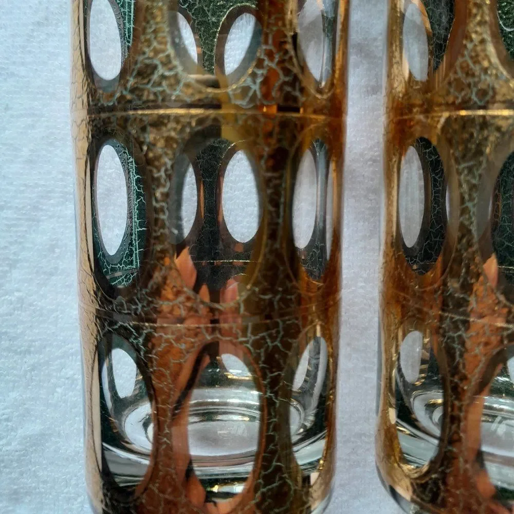 Culver 22k Gold Pisa Glasses RARE Set of 5
